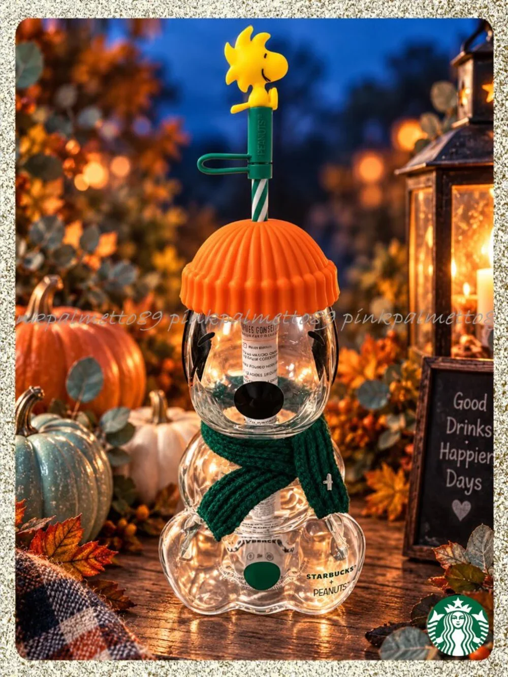 🍂🎃🥜 NWT/NIB 2026 PEANUTS + Starbucks Snoopy Glass 20oz Cold Cup